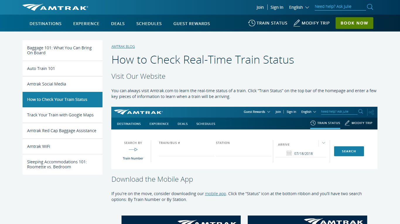 How to Check Your Train Status | Amtrak